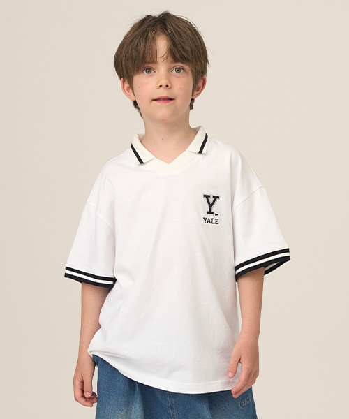 [예일키즈] 카라 포인트 하프 티셔츠 A5M017_화이트 120